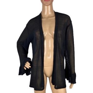 MILLY BLACK OPEN FRONT CARDIGAN